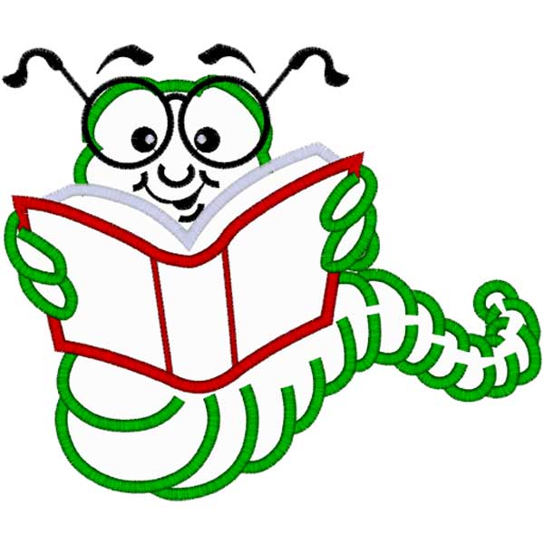 free animated bookworm clipart - photo #23